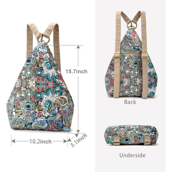Women Blue Polyester Light and Small Bohemia Style Casual Backpack main image 14